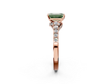 Rose gold Fancy Green Emerald  Solitaire Diamond Ring with Pavé Band and Four-Prong Setting_86