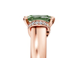 Rose gold Fancy Green Emerald  Solitaire Diamond Ring with Pave Band and Six-Prong Setting_37