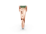 Rose gold Fancy Green Emerald  Solitaire Diamond Ring with Six-Prong Cathedral Setting_34