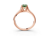 Rose gold Fancy Green Emerald  Solitaire Diamond Ring with Six-Prong Cathedral Setting_35