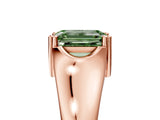 Rose gold Fancy Green Emerald  Solitaire Diamond Ring with Six-Prong Cathedral Setting_37