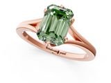 Rose gold Fancy Green Emerald  Solitaire Diamond Ring with Six-Prong Setting and Tapered Band_18