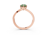 Rose gold Fancy Green Emerald  Solitaire Diamond Ring with Six-Prong Setting and Tapered Band_20