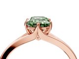 Rose gold Fancy Green Emerald  Solitaire Diamond Ring with Six-Prong Setting and Tapered Band_21