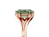 Rose gold Fancy Green Emerald  Solitaire Diamond Ring with Six-Prong Setting and Tapered Band_22