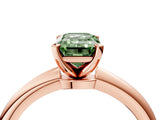 Rose gold Fancy Green Emerald  Solitaire Diamond Ring with Six-Prong Setting on a Classic Band 4