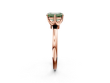 Rose gold Fancy Green Emerald  Solitaire Diamond Ring with Six-Prong Setting on a Classic Band_5
