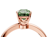 Rose gold Fancy Green Emerald  Solitaire Diamond Ring with Six-Prong Setting on a Classic Band_7