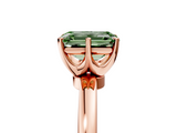 Rose gold Fancy Green Emerald  Solitaire Diamond Ring with Six-Prong Setting on a Classic Band_8