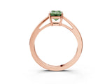Rose gold Fancy Green Emerald  Solitaire Diamond Ring with Split Shank and Four-Prong Setting_15
