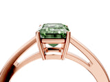 Rose gold Fancy Green Emerald  Solitaire Diamond Ring with Split Shank and Four-Prong Setting_16