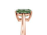 Rose gold Fancy Green Emerald  Solitaire Diamond Ring with Split Shank and Four-Prong Setting_17
