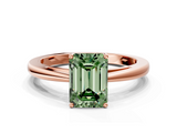 Rose gold Fancy Green Emerald  Solitaire Diamond Ring with Split Shank and Four-Prong Setting_20