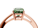 Rose gold Fancy Green Emerald  Solitaire Diamond Ring with Split Shank and Four-Prong Setting_24