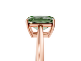 Rose gold Fancy Green Emerald  Solitaire Diamond Ring with Split Shank and Four-Prong Setting_25