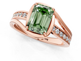Rose gold Fancy Green Emerald  Solitaire Diamond Ring with Split Shank and Prong Setting_47