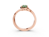 Rose gold Fancy Green Emerald  Solitaire Diamond Ring with Split Shank and Prong Setting_49