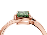 Rose gold Fancy Green Emerald  Solitaire Diamond Ring with Split Shank and Prong Setting_50