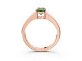 Rose gold Fancy Green Emerald  Solitaire Diamond Ring with Tapered Band and Four-Prong Setting_53