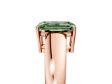Rose gold Fancy Green Emerald  Solitaire Diamond Ring with Tapered Band and Four-Prong Setting_55