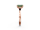 Rose gold Fancy Green Emerald  Solitaire Diamond Ring with Thin Band and Four-Prong Setting_5