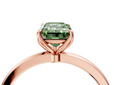 Rose gold Fancy Green Emerald  Solitaire Diamond Ring with Thin Band and Four-Prong Setting_7