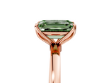 Rose gold Fancy Green Emerald  Solitaire Diamond Ring with Thin Band and Four-Prong Setting_8