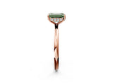 Rose gold Fancy Green Emerald  Solitaire Diamond Ring with a Classic Band and Four-Prong Setting 3