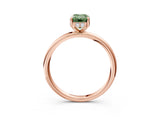 Rose gold Fancy Green Emerald  Solitaire Diamond Ring with a Classic Band and Four-Prong Setting 4