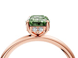 Rose gold Fancy Green Emerald  Solitaire Diamond Ring with a Classic Band and Four-Prong Setting 5