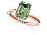 Rose gold Fancy Green Emerald  Solitaire Engagement Ring with Cathedral Band and Four-Prong Setting_22