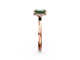 Rose gold Fancy Green Emerald  Solitaire Engagement Ring with Cathedral Band and Four-Prong Setting_23
