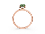 Rose gold Fancy Green Emerald  Solitaire Engagement Ring with Cathedral Band and Four-Prong Setting_24