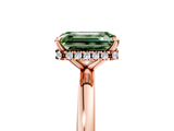 Rose gold Fancy Green Emerald  Solitaire Engagement Ring with Cathedral Band and Four-Prong Setting_26