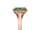 Rose gold Fancy Green Emerald  Solitaire Engagement Ring with Four-Prong Setting and Classic Band 1