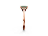 Rose gold Fancy Green Emerald  Solitaire Engagement Ring with Four-Prong Setting and Classic Band 4