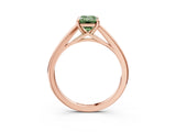 Rose gold Fancy Green Emerald  Solitaire Engagement Ring with Four-Prong Setting and Classic Band 5