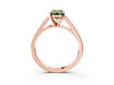 Rose gold Fancy Green Emerald  Solitaire Engagement Ring with Four-Prong Setting and Tapered Band_6