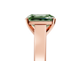Rose gold Fancy Green Emerald  Solitaire Engagement Ring with Four-Prong Setting and Tapered Band_8