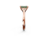 Rose gold Fancy Green Emerald  Solitaire Engagement Ring with Six-Prong Setting and Classic Band 3