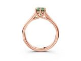Rose gold Fancy Green Emerald  Solitaire Engagement Ring with Six-Prong Setting and Classic Band 4
