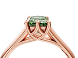 Rose gold Fancy Green Emerald  Solitaire Engagement Ring with Six-Prong Setting and Classic Band 5