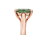 Rose gold Fancy Green Emerald  Solitaire Engagement Ring with Six-Prong Setting and Classic Band