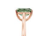 Rose gold Fancy Green Emerald  Solitaire Heart Prong Engagement Ring with Tapered Band_60