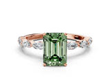 Rose gold Fancy Green Emerald  Solitaire Marquise Side Stone Prong Setting Ring_44