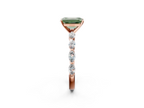 Rose gold Fancy Green Emerald  Solitaire Marquise Side Stone Prong Setting Ring_46