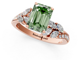 Rose gold Fancy Green Emerald  Solitaire Marquise Twist Band with Six-Prong Setting_65