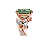 Rose gold Fancy Green Emerald  Solitaire Marquise Twist Band with Six-Prong Setting_69