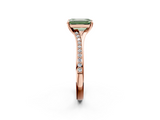 Rose gold Fancy Green Emerald  Solitaire Pavé Band with Four-Prong Setting_44
