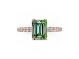 Rose gold Fancy Green Emerald  Solitaire Pavé Diamond Engagement Ring with Four-Prong Setting_21